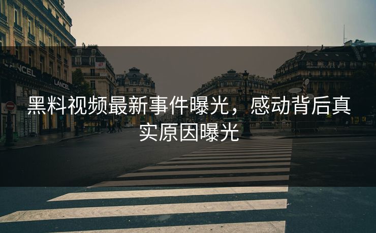 黑料视频最新事件曝光，感动背后真实原因曝光  第1张
