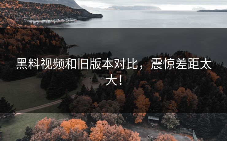 黑料视频和旧版本对比，震惊差距太大！  第1张