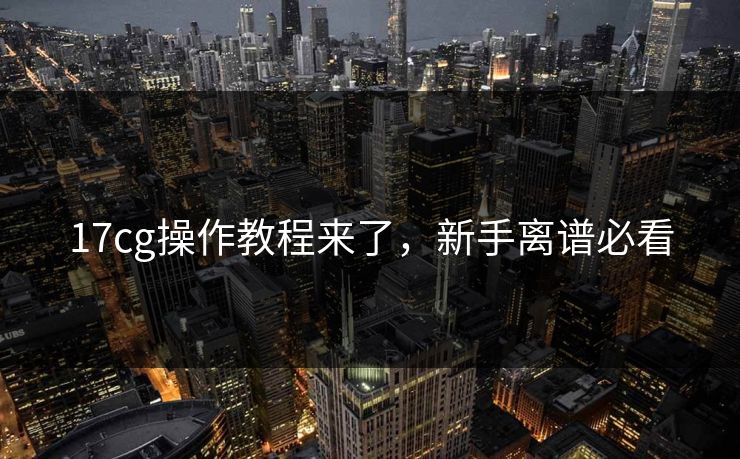 17cg操作教程来了，新手离谱必看  第1张