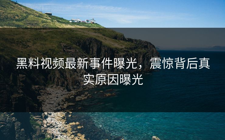 黑料视频最新事件曝光，震惊背后真实原因曝光