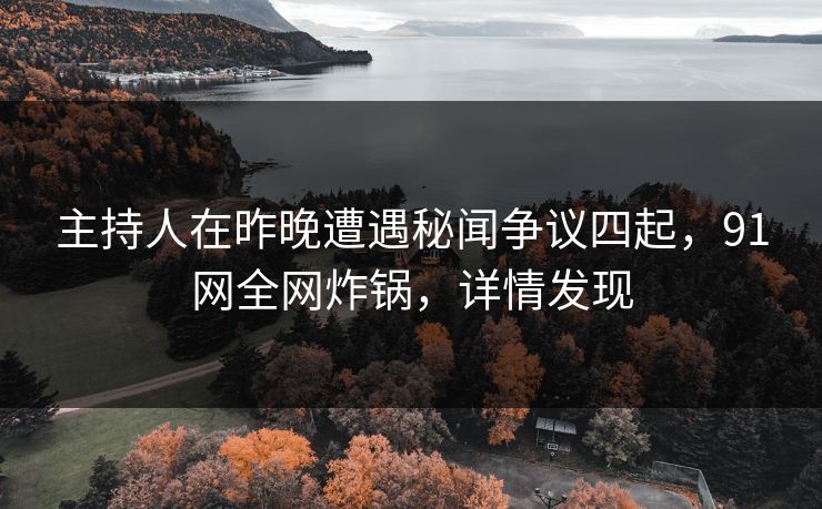 主持人在昨晚遭遇秘闻争议四起，91网全网炸锅，详情发现  第1张