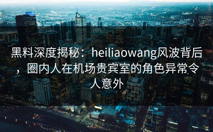 黑料深度揭秘：heiliaowang风波背后，圈内人在机场贵宾室的角色异常令人意外