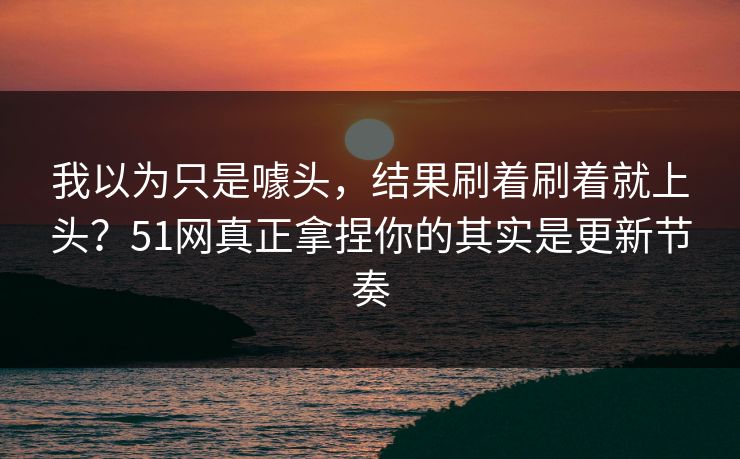 我以为只是噱头，结果刷着刷着就上头？51网真正拿捏你的其实是更新节奏  第1张