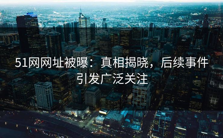 51网网址被曝:真相揭晓,后续事件引发广泛关注 第1张 51网网址被曝:真相揭晓,后续事件引发广泛关注 第1张